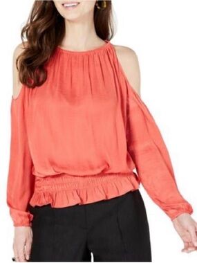 Alfani Smocked Cold Shoulder Pullover Top